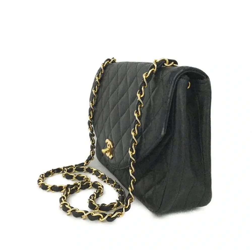 SOLD SOLD SOLD CHANEL Quilted Matelasse CC Logo Lambskin Chain Shoulder Bag - Picture 8 of 16
